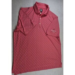 FootJoy Golf Polo Shirt Mens XL Pink Cloud Print Performance Green Valley Ranch